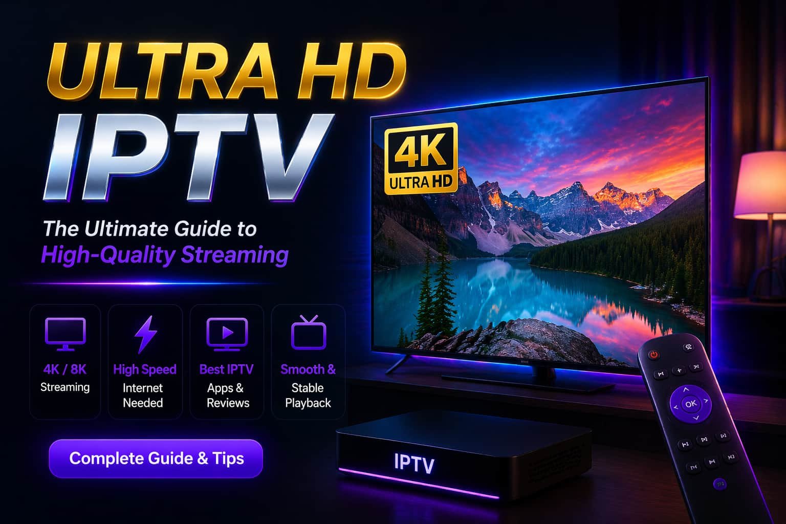 Ultra HD IPTV streaming in 4K and 8K quality on smart TV